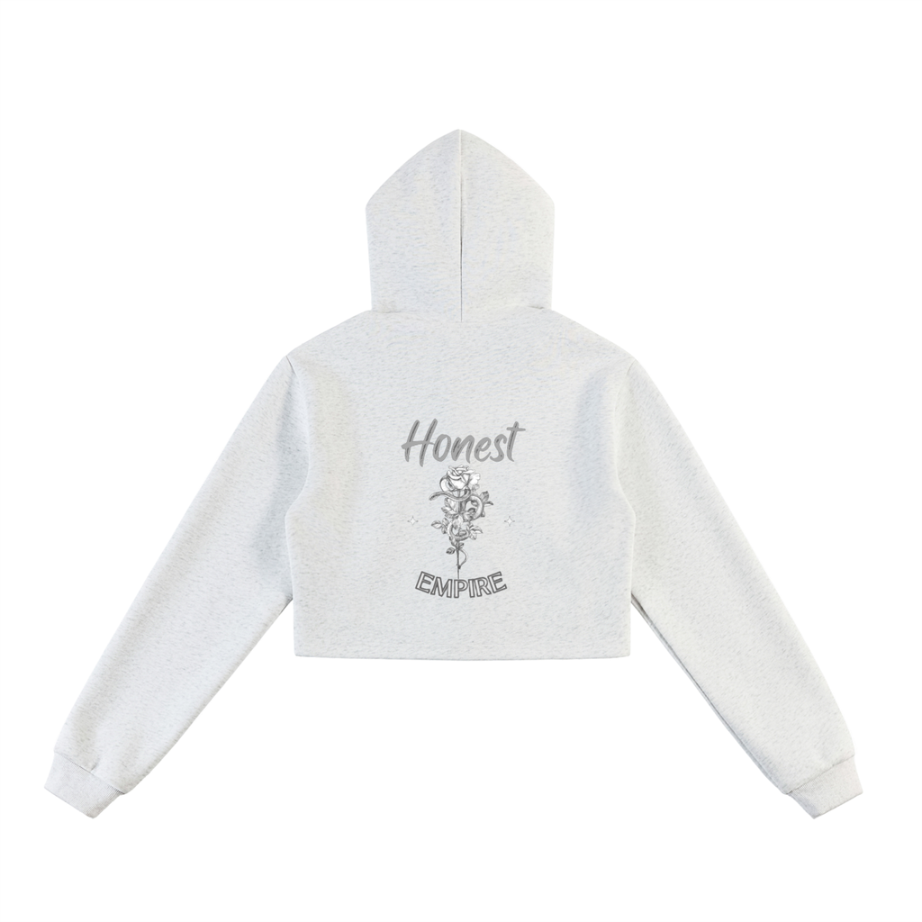 H.E. Essential Cropped Zip-Up Hoodie