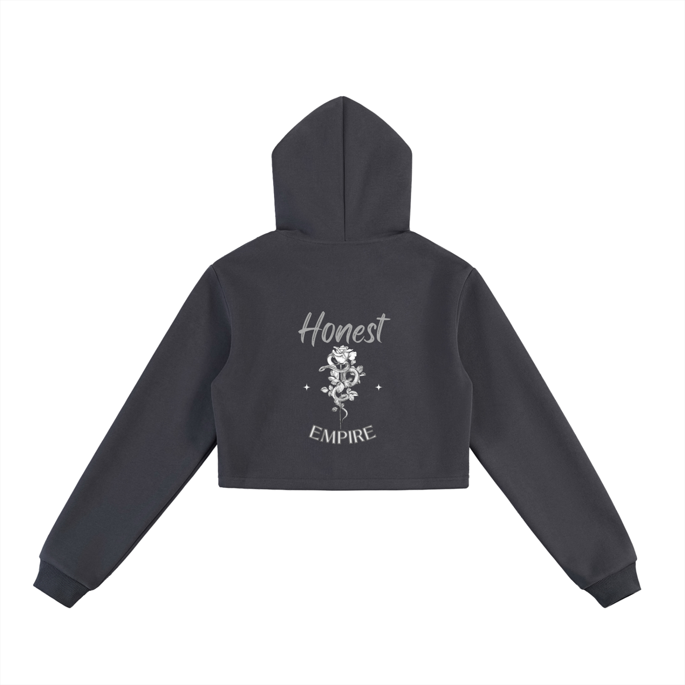 H.E. Essential Cropped Zip-Up Hoodie