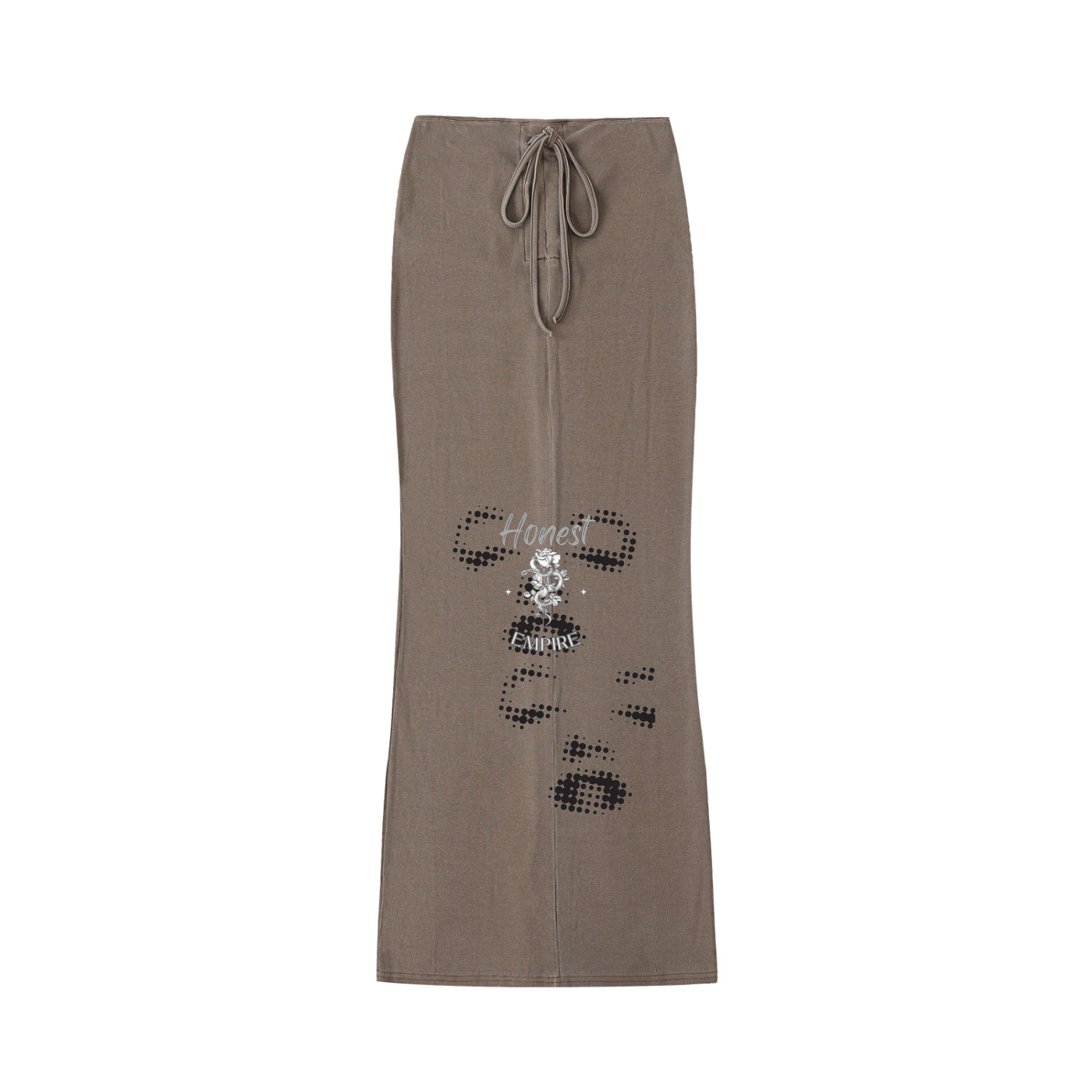 H.E. FACE Dyed Washed Drawstring Maxi Skirt