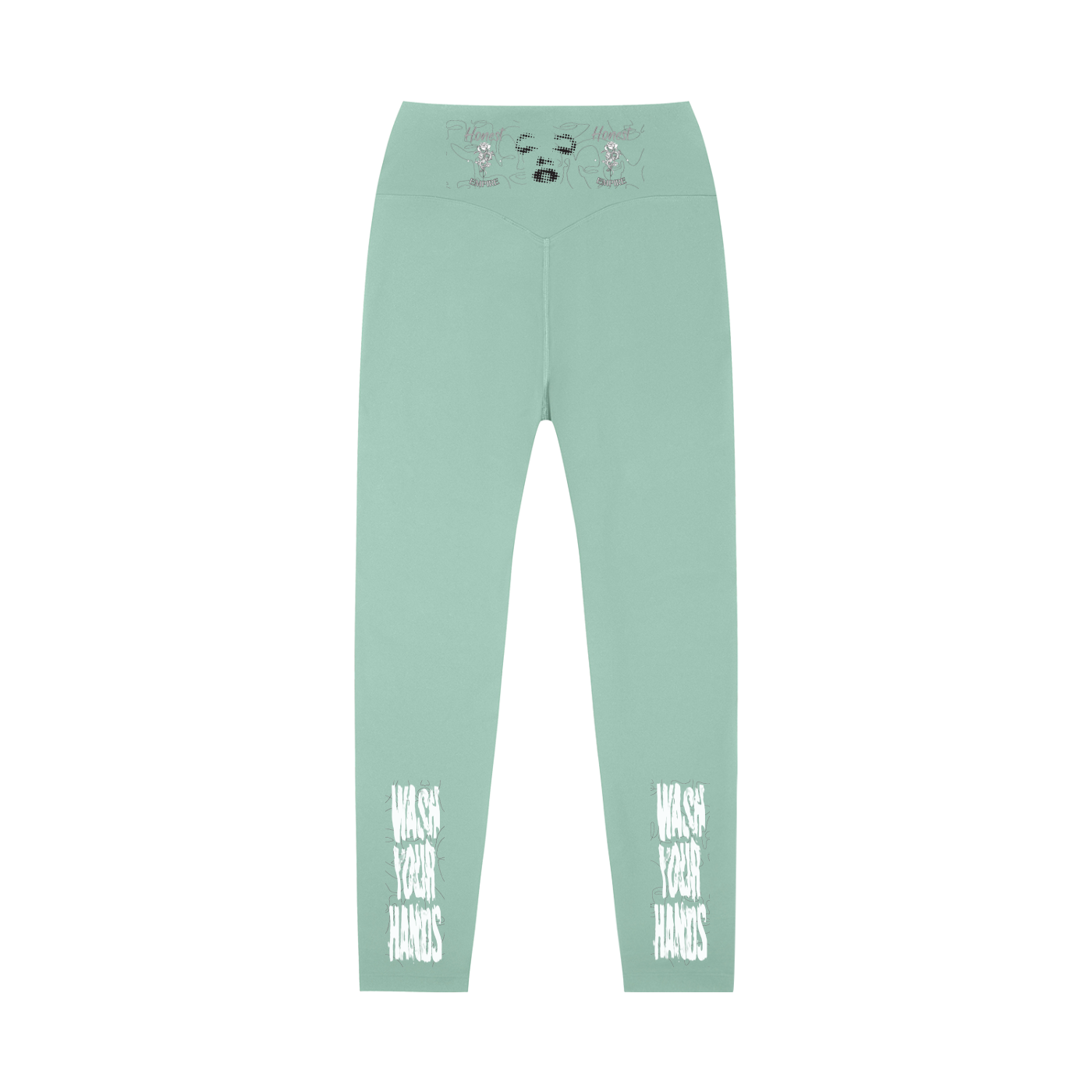 H.E. “WashYourHands” High-Waisted Yoga Leggings
