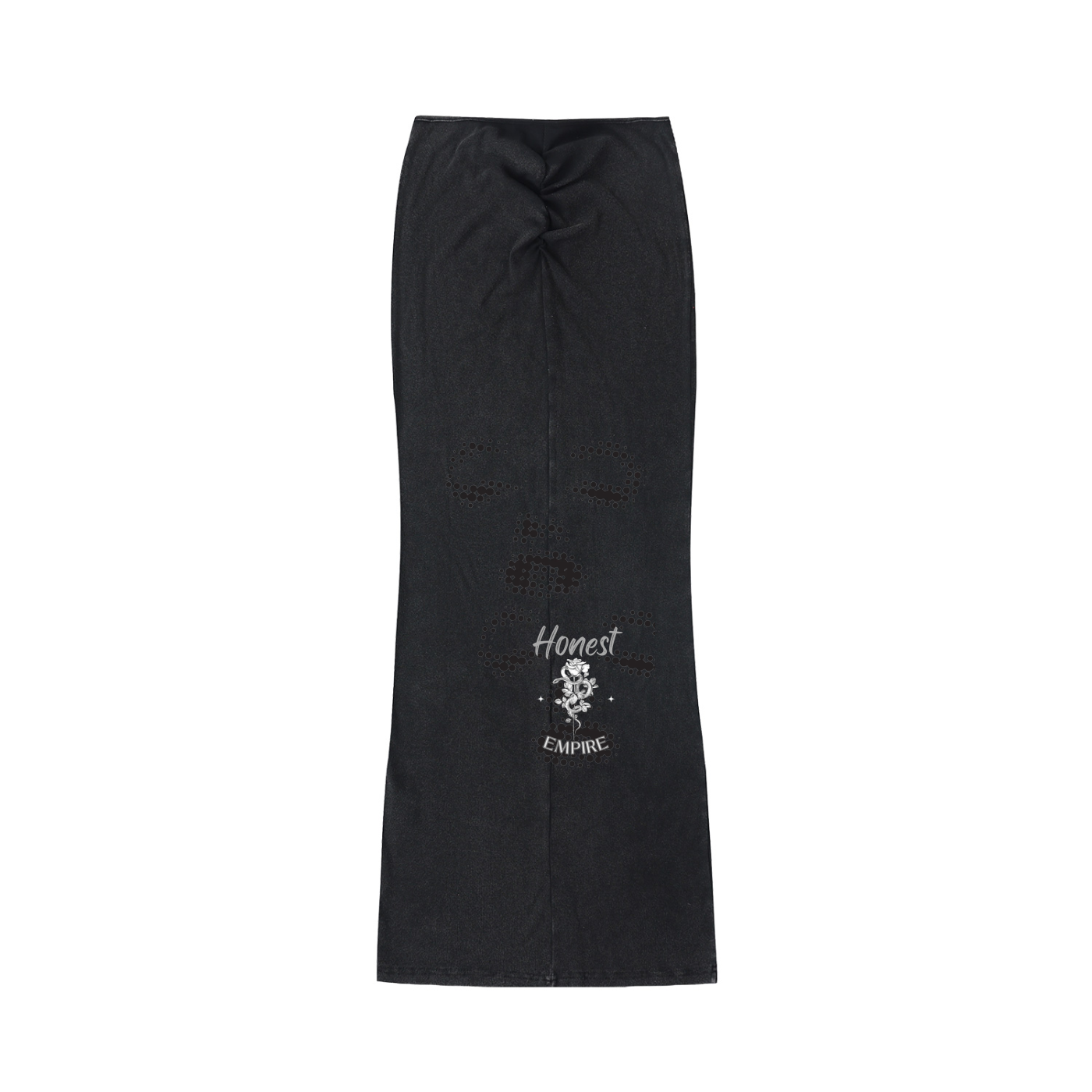 H.E. FACE Dyed Washed Drawstring Maxi Skirt