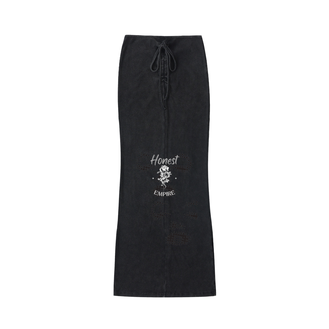 H.E. FACE Dyed Washed Drawstring Maxi Skirt