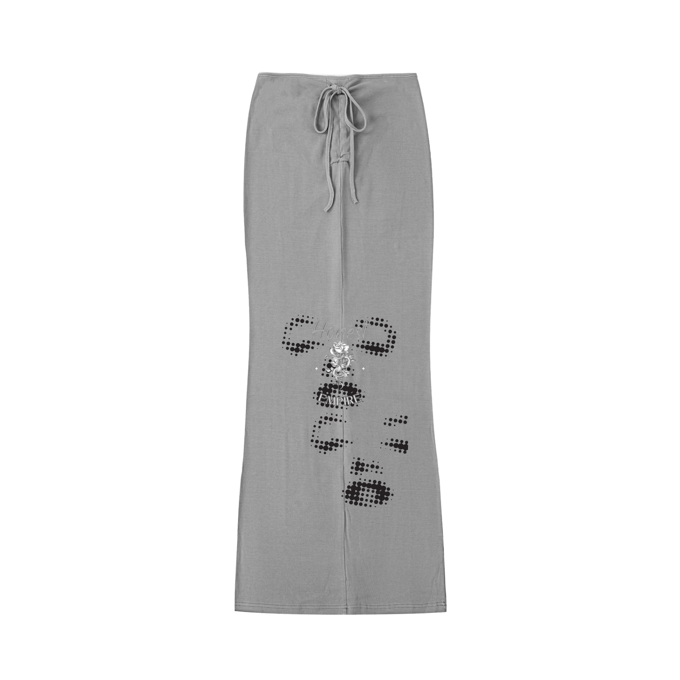 H.E. FACE Dyed Washed Drawstring Maxi Skirt