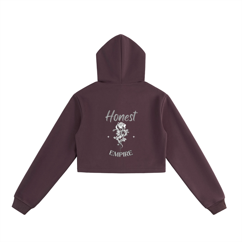H.E. Essential Cropped Zip-Up Hoodie