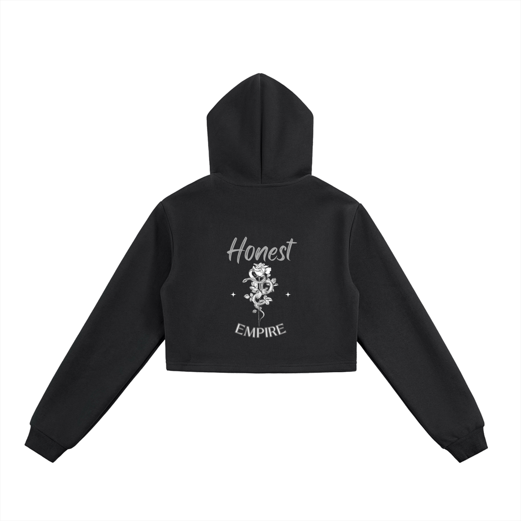 H.E. Essential Cropped Zip-Up Hoodie