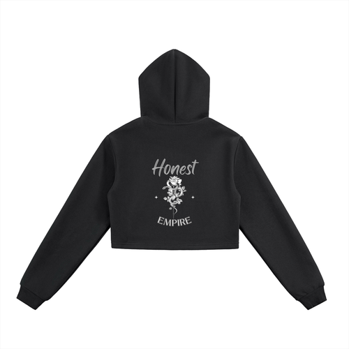 H.E. Essential Cropped Zip-Up Hoodie